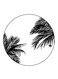 Leafs Printed Fridge Magnet Round Black/White