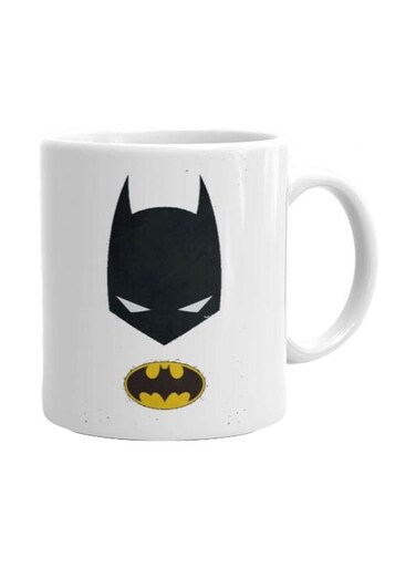 Batman Printed Mug White/Black/Yellow Standard