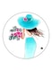 Lady With Flowers Printed Fridge Magnet White/Blue/Pink 5.5cm