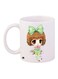 Cartoon Girl Printed Coffee Mug White/Green/Brown