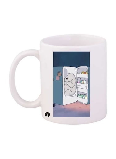 We Bare Bears Printed Mug White/Blue/Pink Standard Size