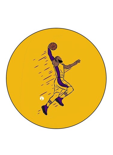 Basketball Player Printed Fridge Magnet Round Multicolour