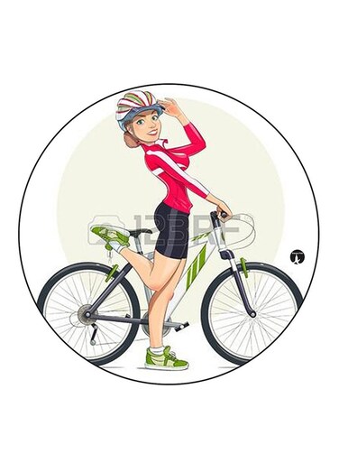 Girl Printed Fridge Magnet Round Multicolour