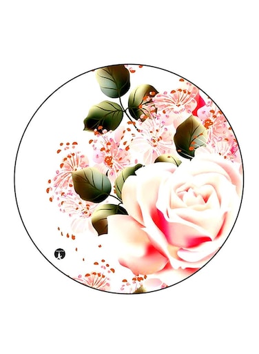 Flowers Printed Fridge Magnet Round Multicolour