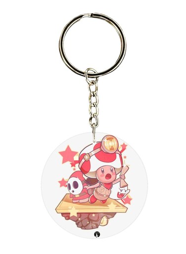 Double Sided Super Mario Printed Keychain