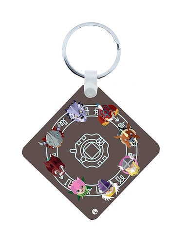 Digimon Anime Wooden Keychain