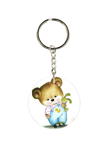 Bear Printed Dual Sided Keychain