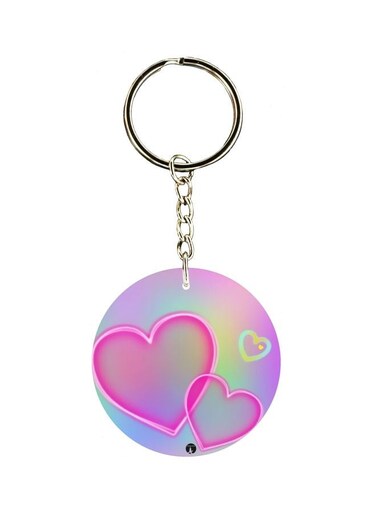 Love Hearts Printed Double Sided Keychain