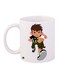 Cartoon Printed Coffee Mug White/Beige/Green 11ounce