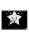 Star Themed Metallic Plate Black/White 20x15cm