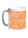 Decorative Tree Paper Printed Coffee Mug White/Orange/Beige 11ounce