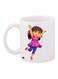 Cartoon Girl Printed Coffee Mug White/Pink/Blue 11ounce