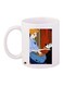 Cartoon Printed Coffee Mug White/Blue/Brown 11ounce