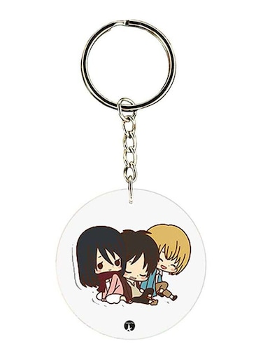 Plastic Attack On Titan Keychain Black/Beige/Silver