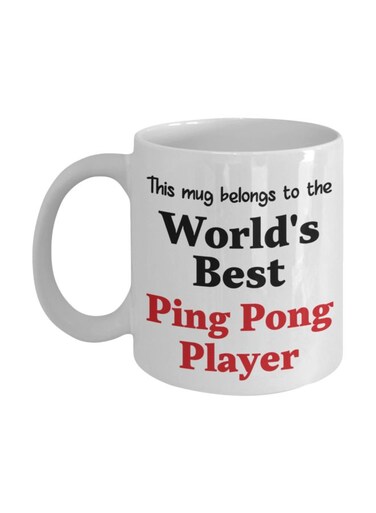 World's Best Ping Pong Player Printed Coffee Mug White/Black/Red 8x9.5x8cm