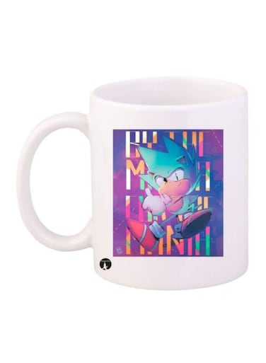 Sonic Printed Coffee Mug White/Green/Pink