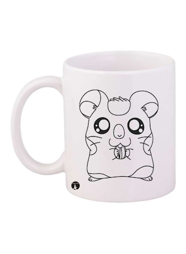 Hamtaro Character Printed Mug White/Black Standard Size