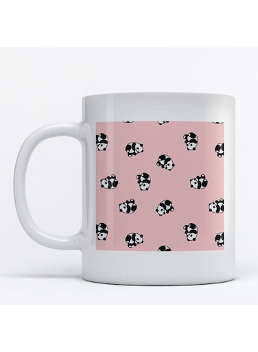 Panda Printed Mug White/Pink/Black
