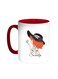 Romantic Printed Coffee Mug Red White 11 ounce