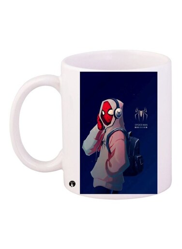 Spiderman Printed Coffee Mug White/Blue/Red 11ounce