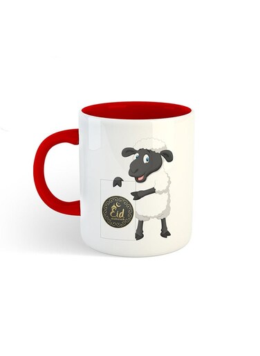Eid Al-Adha Sheep Printed Mug White/Red
