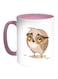 Owl Printed Coffee Mug White/Pink 11ounce