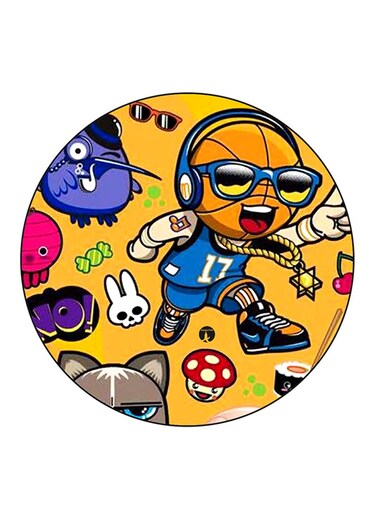 Random Things Printed Fridge Magnet Round Multicolour