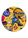 Random Things Printed Fridge Magnet Round Multicolour