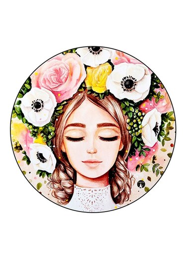 Girl Printed Fridge Magnet Multicolour