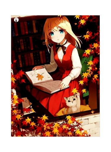 Girl Printed Metallic Plate Red/Yellow/White 20x15cm