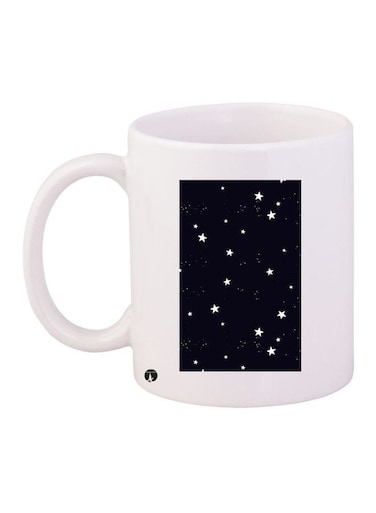 Stars Printed Coffee Mug White/Black 11ounce