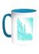 Drawing Of Paris Printed Coffee Mug Blue/White 11ounce