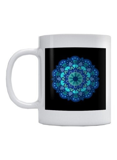 Mandala Printed Mug White/Black/Blue