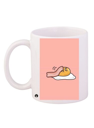 Baby Cartoon Printed Coffee Mug White/Pink/Yellow 11ounce