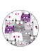 Cats Printed Fridge Magnet Round Multicolour
