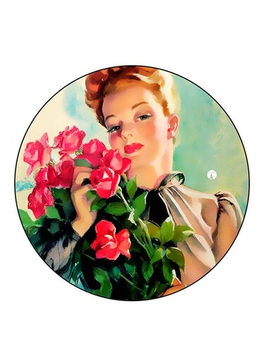 Vintage Art Printed Fridge Magnet Multicolour