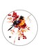 Bird Printed Fridge Magnet Round Multicolour