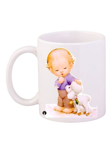 Baby Printed Coffee Mug White/Beige/Purple 11ounce