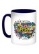 Sports Games Printed Coffee Mug Blue/White/Green 11ounce