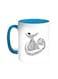 Arabic Letters Printed Coffee Mug Turquoise/White 11ounce