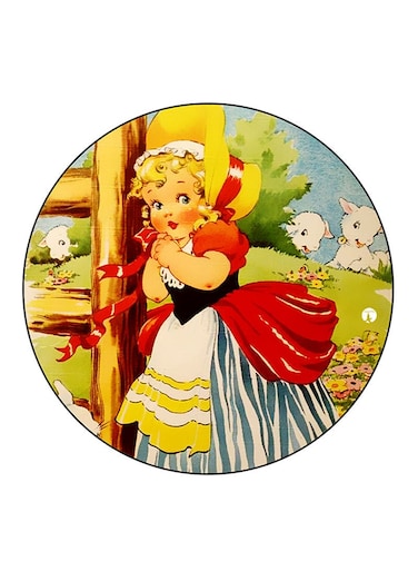 Girl Printed Fridge Magnet Multicolour