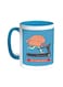 Brain Treadmill Workout Printed Coffee Mug Turquoise/White 11ounce