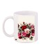 Rose Printed Coffee Mug White/Red/Green 11ounce