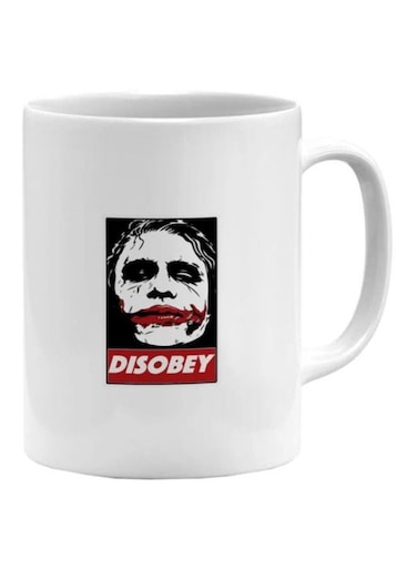 Joker Disobey Printed Mug White/Red/Black