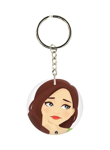 Double Sided Girl Printed Keychain