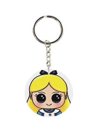 Cartoon Girl Printed Keychain
