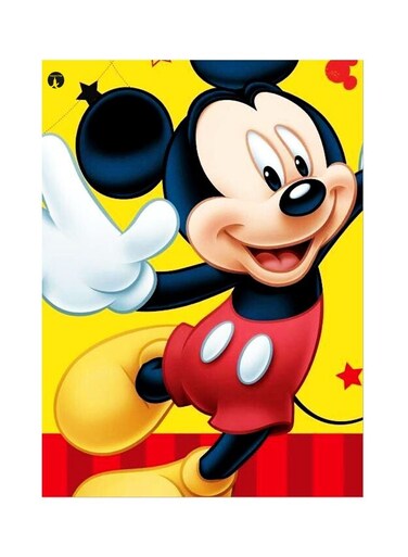 Mickey Mouse Themed Metallic Plate Yellow/Red/Black 20x15cm