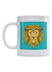 Lion Mandala Printed Mug White/Blue/Yellow