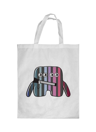 Cartoons Printed Shopping Bag White
