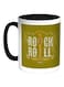 Rock And Roll Printed Coffee Mug Black/Green/White 325ml